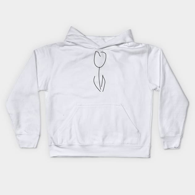 Fringe white tulip Kids Hoodie by tomperys